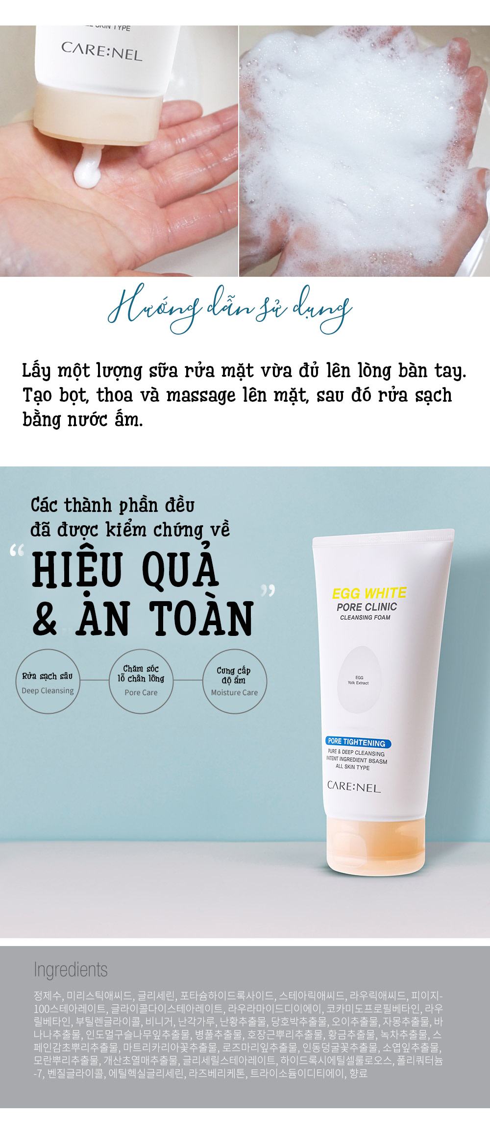 Sua Rua Mat Trung Carenel Pore Clinic Cleansing Foam (10)