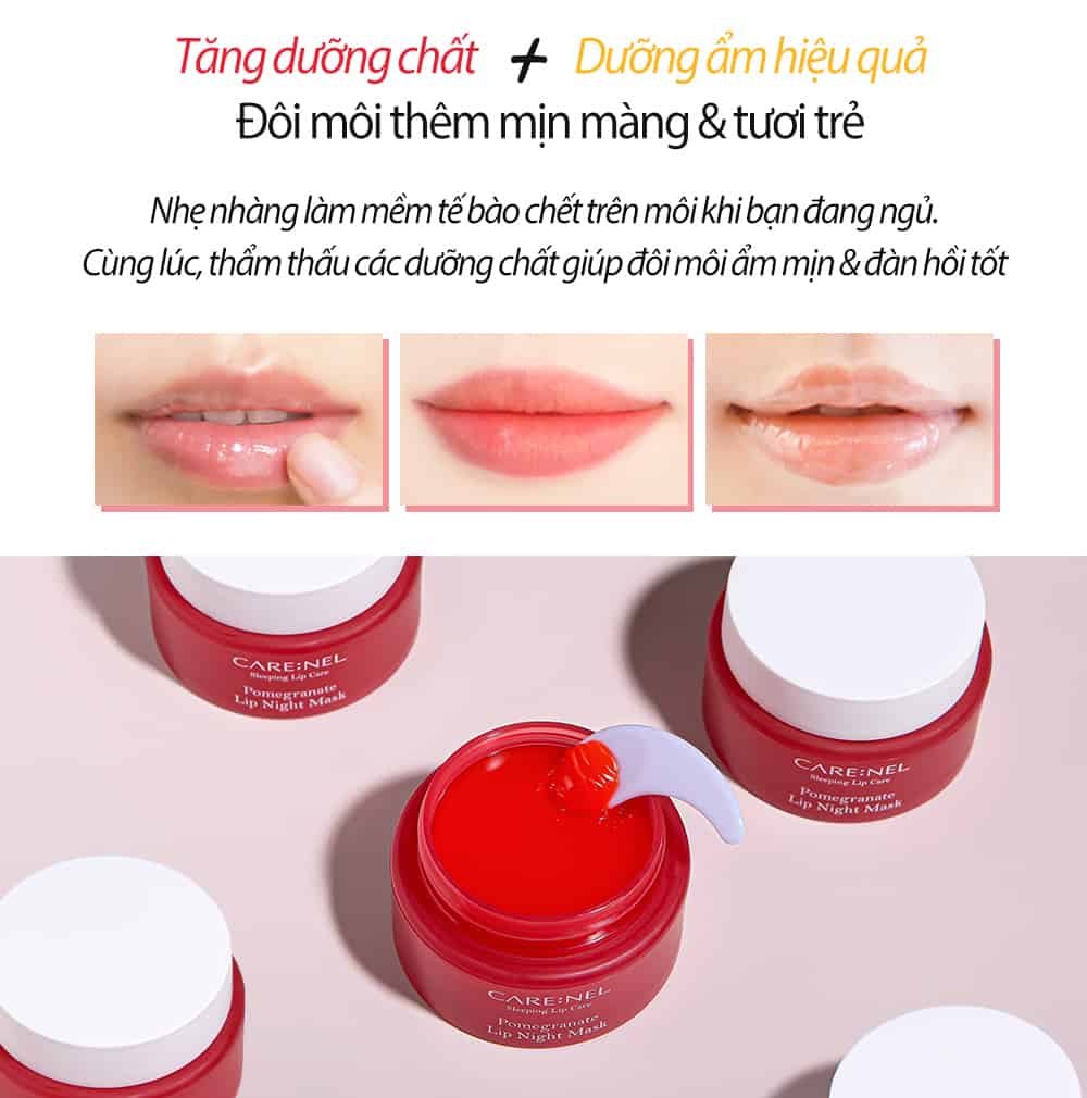 Mat Na Ngu Moi Luu Carenel Pomegranate Lip Night Mask (3)